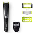 PHILIPS Norelco OneBlade Hybrid Styler Powered Trimmer & Shaver; QP6510 + OneBlade Body Kit; 3 Pieces; Black