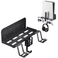 PS5 Wall Mount; 5 in 1 Playstation 5 Wall Mount (Disc and Digital Edition) Wall Bracket for Playstation 5 with Detachable Controller Holder & Headphone Hanger & Remote Control Bracket (Black)