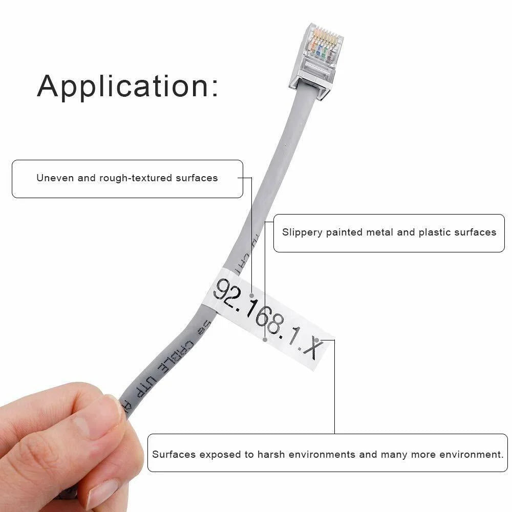 GREENCYCLE 10PK Compatible for Brother P-touch Black on White Flexible ID Cable Wire Label Tape 12mm 8m TZ TZe TZe-FX231 TZ-FX231 TZe-231 TZ-231 use in PT-D210 H110 H100 D400 D600 Label Maker