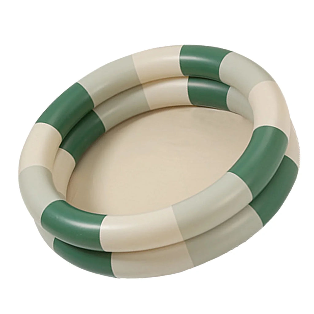 Goldmeet Inflatable Pool Baby Retro Blow Up Swimming Pool Family Cute Style Thickened Pool Green Stripe