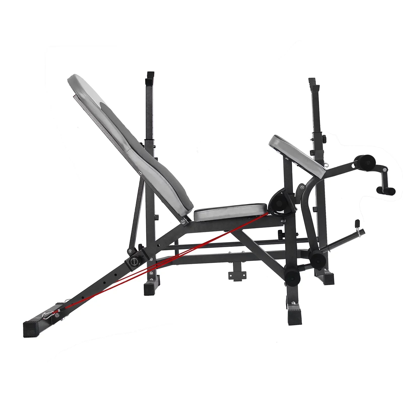 US Stock Body Champ Olympic Weight Bench; Workout Equipment for Home Workouts; Bench Press with Preacher Curl; Leg Developer and Crunch Handle for At Home Workouts