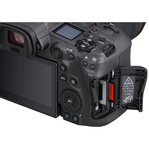 Canon EOS R5 Full Frame Mirrorless Camera with RF 24-105mm STM & 75-300mm III + 420-800mm HD Lenses; Accessories: 2X 64GB Memory Cards; LED Video Light; Microphone; Extra Battery; Case & More