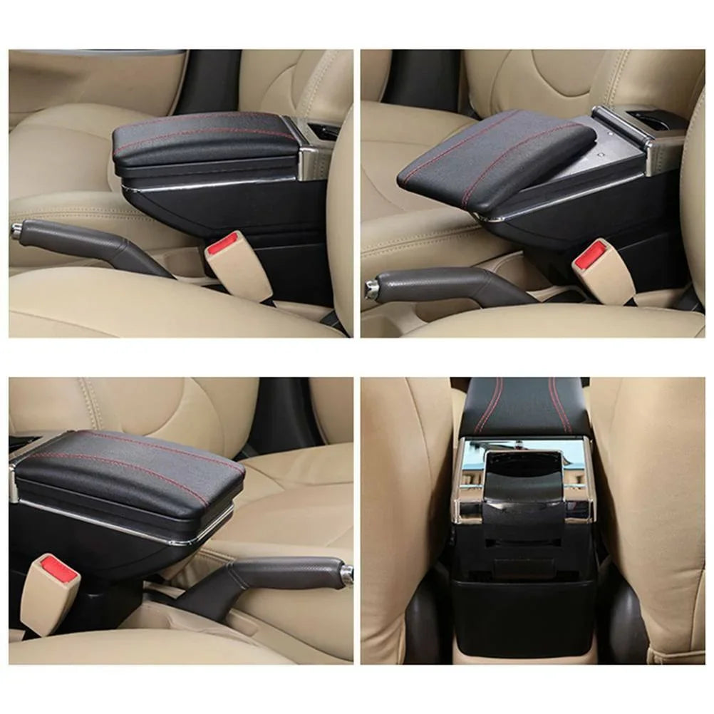 For Honda Jazz/ Fit 2002-2008 Armrest Central Console Storage Box Compartment Black