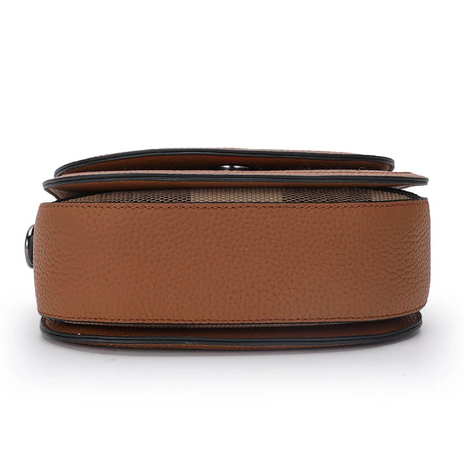 Aidrani New Women's One Shoulder Crossbody Bag Canvas with Cowhide Saddle Bag