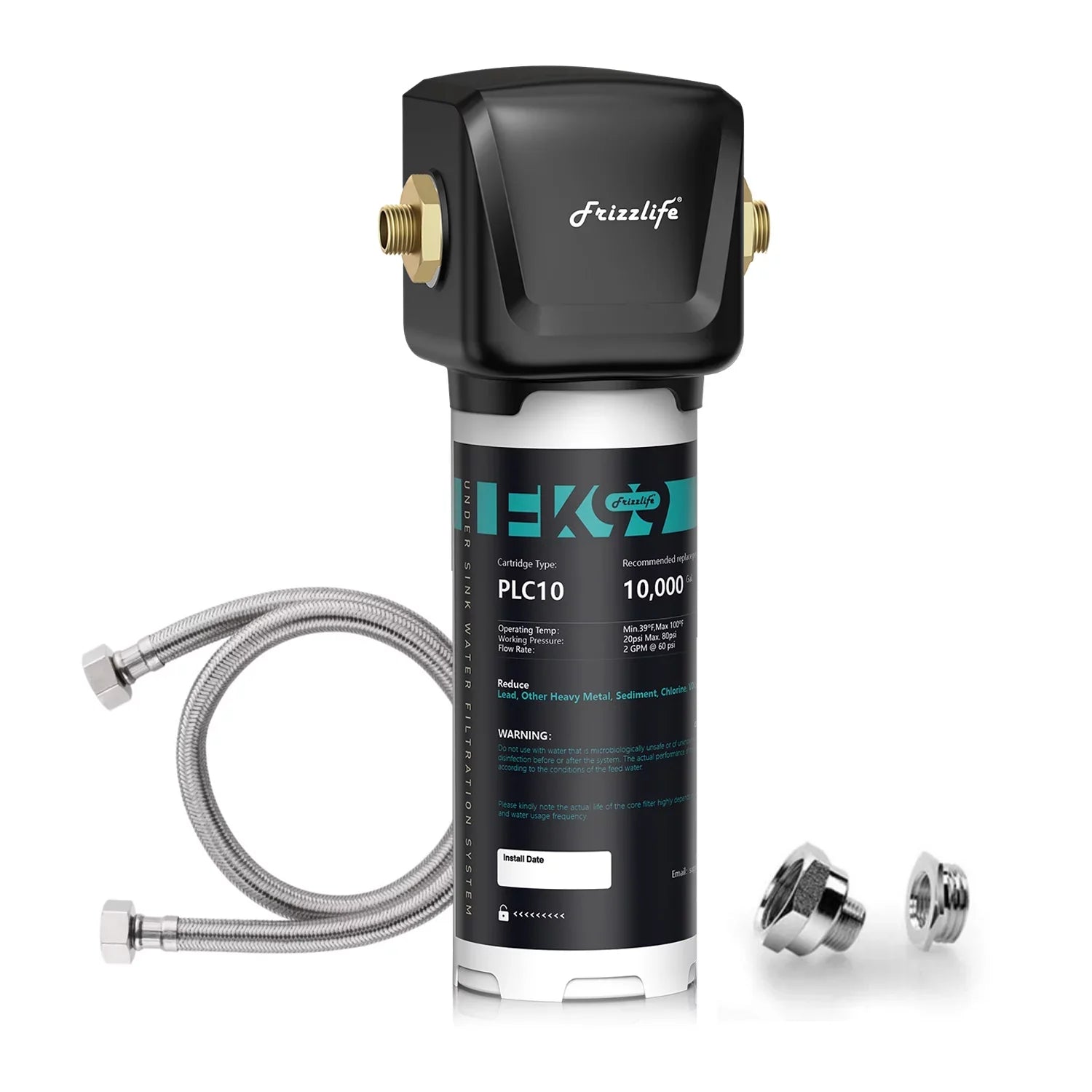 Frizzlife FK99 Under Sink Filter System; 0.5 Micron; Remove 99.99% Lead; Chlorine; Bad Taste&Odor;High Capacity