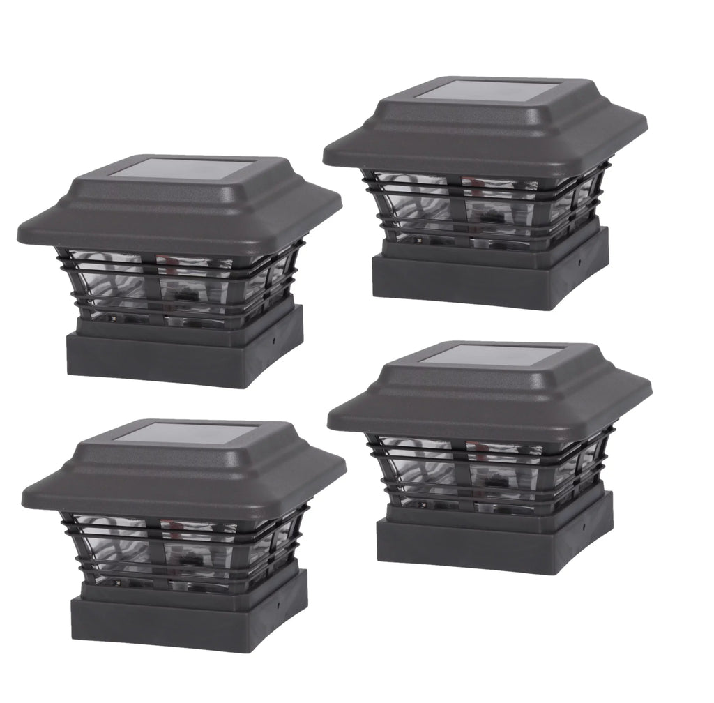 Better Homes & Gardens Solar Powered 4'' x 4'' Post Light; LED Light (4-Pack)
