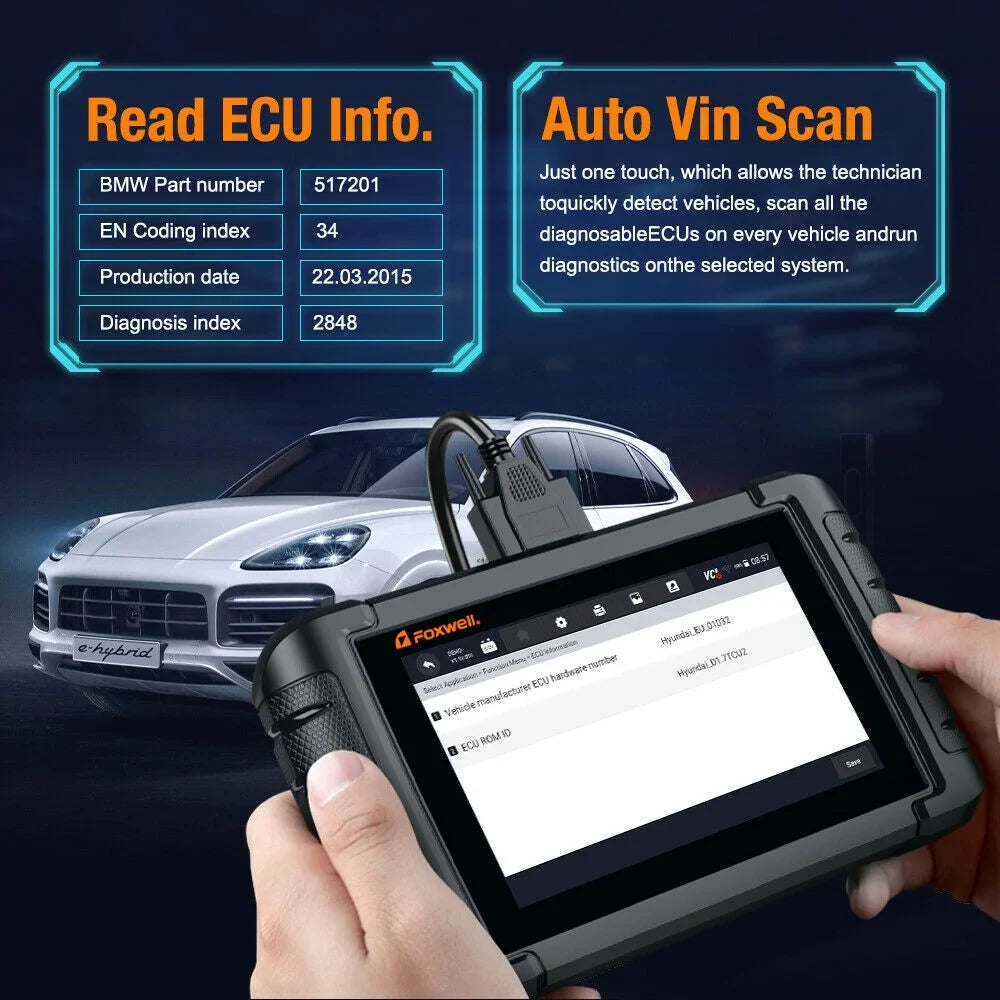 Foxwell NT809 OBD2 Scanner Code Reader Car Diagnostic All System Scan Tool ABS SRS IMMO