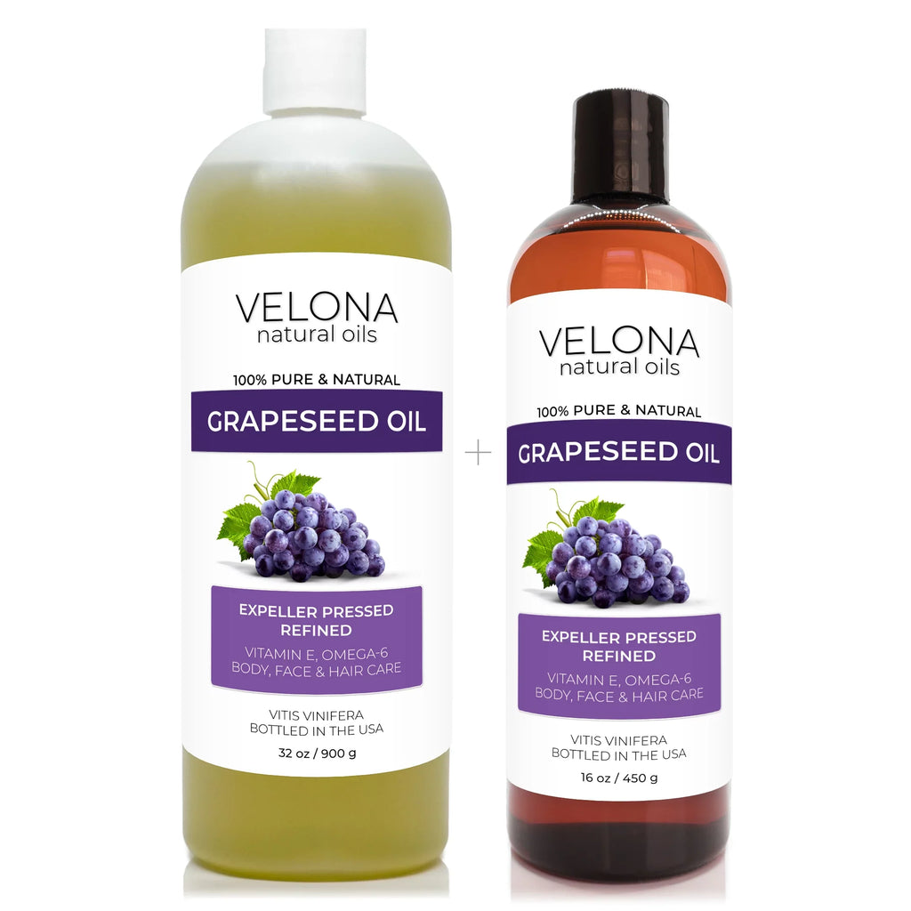 Velona Grapeseed Oil - 64 oz | 100% Pure and Natural Carrier Oil | Refined; Cold pressed | Cooking; Skin; Face; Body; Hair Care