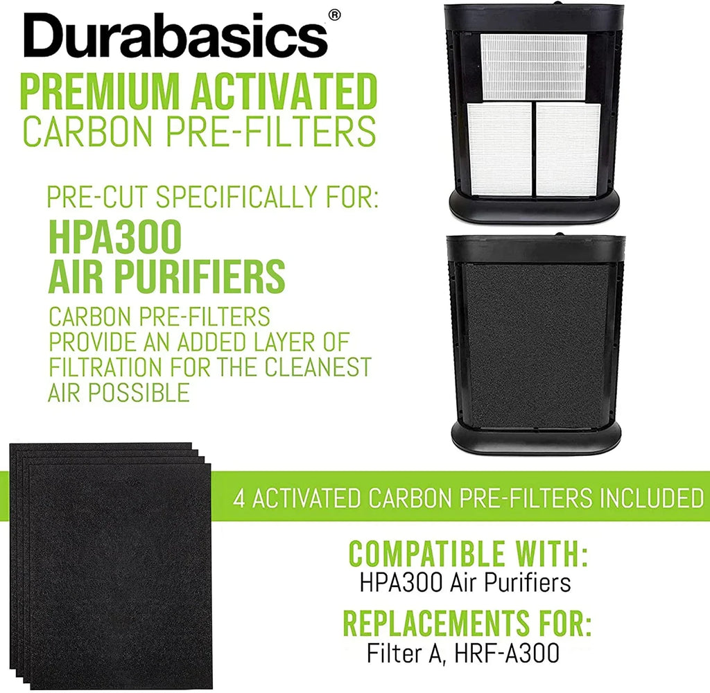 Durabasics Pre-Filters for Honeywell HPA300 Replacement Filters; Honeywell Prefilter A; Honeywell Filter A; Prefilter for Honeywell Air Purifier; Honeywell Pre Filter Replacement; HRF-AP1-4 Pack