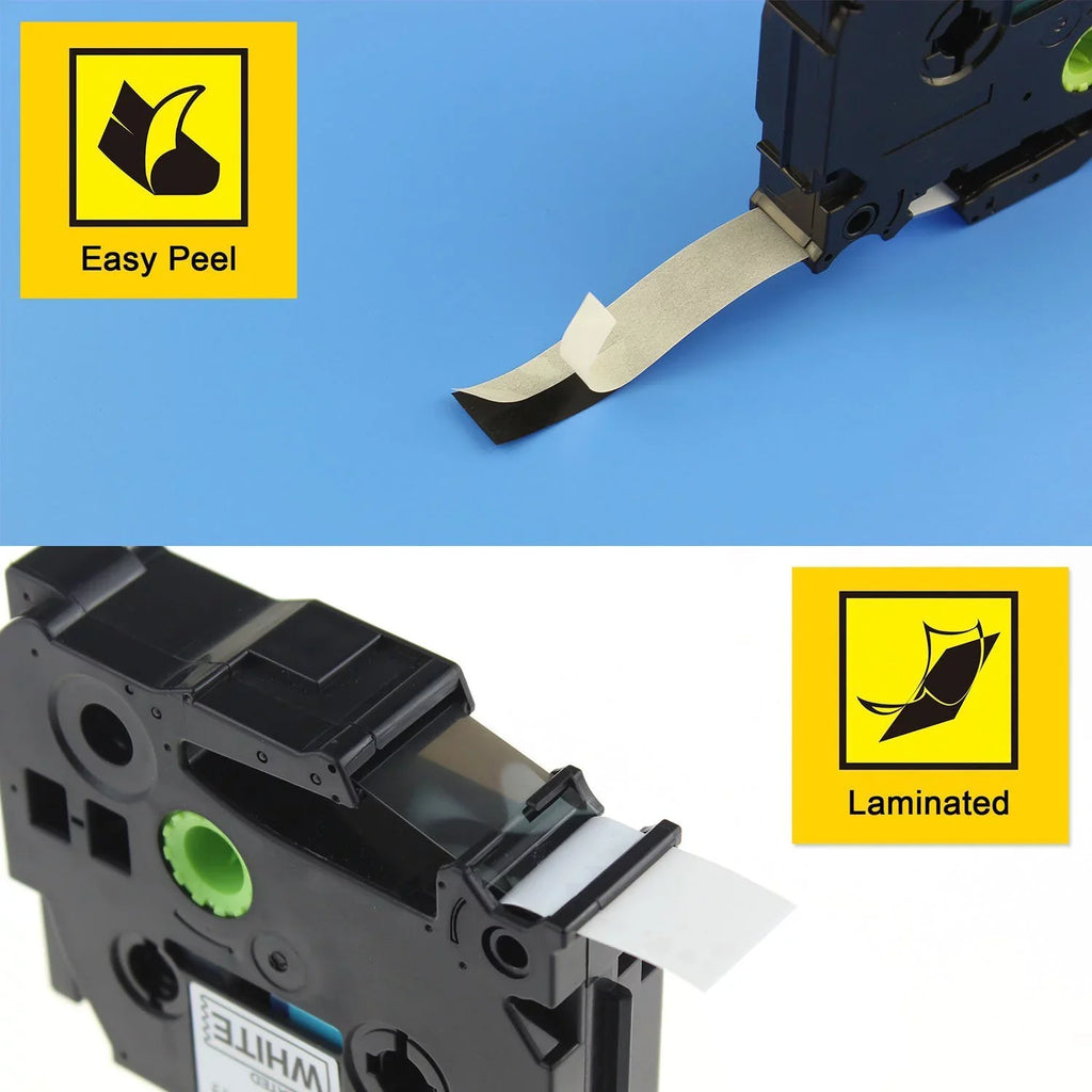 GREENCYCLE 10PK Compatible for Brother P-touch Black on White Flexible ID Cable Wire Label Tape 12mm 8m TZ TZe TZe-FX231 TZ-FX231 TZe-231 TZ-231 use in PT-D210 H110 H100 D400 D600 Label Maker