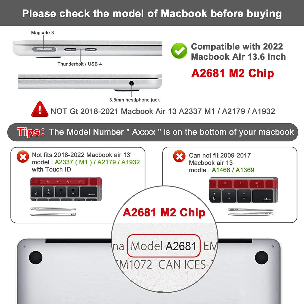 Techprotectus Hard-Shell Laptop Sleeve with Keyboard Cover Crystal Clear (TP-CYC-K-MA13M2)