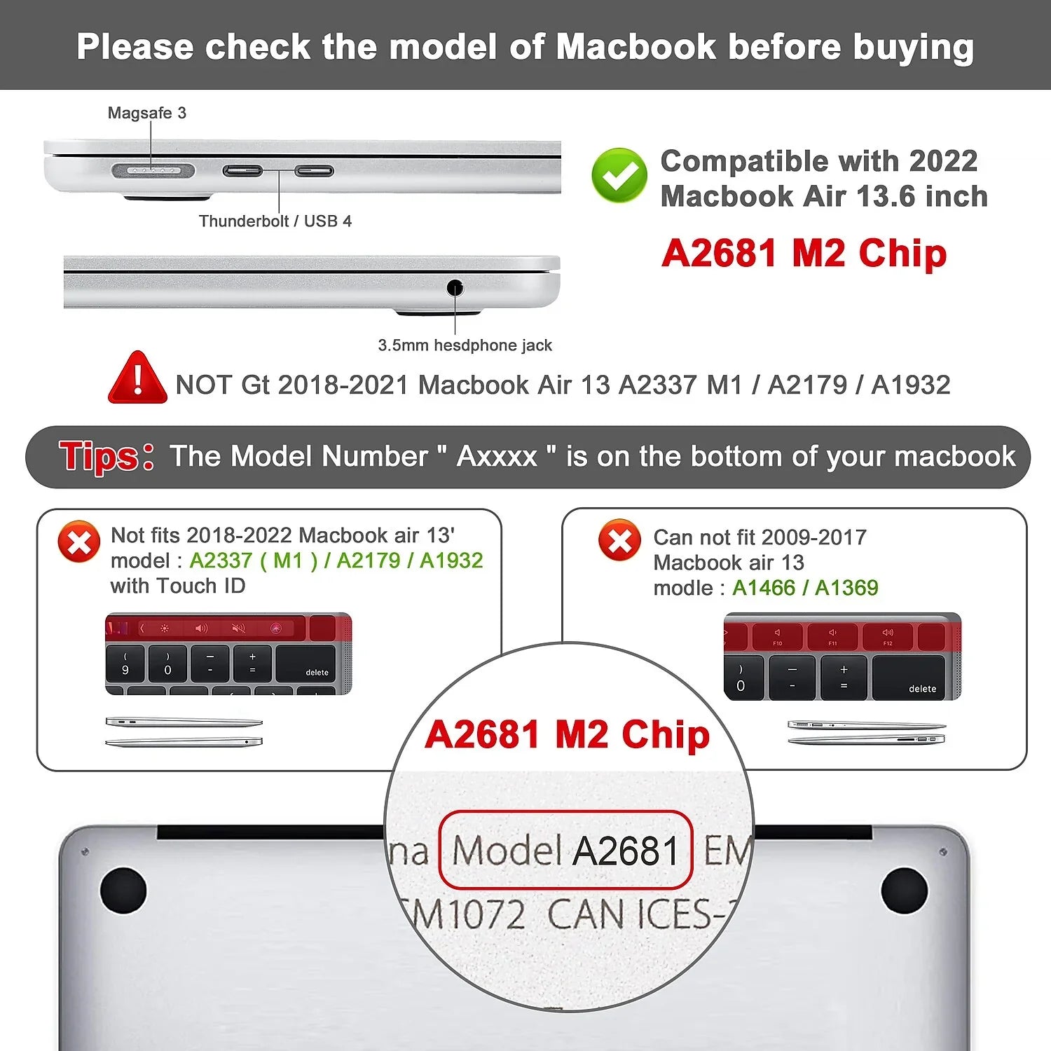 Techprotectus Hard-Shell Laptop Sleeve with Keyboard Cover Crystal Clear (TP-CYC-K-MA13M2)