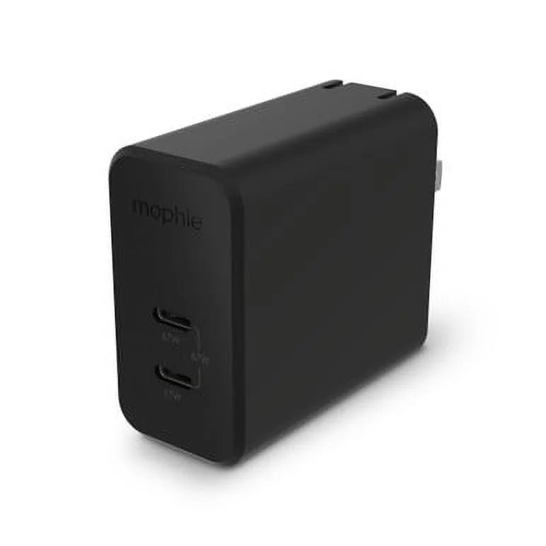 mophie USB C Charger GaN 67W; 3-Port Fast Compact Foldable Wall Charger for MacBook Pro/Air; iPad Pro; Galaxy S22/S21; HP Spectre; Note20/10+; iPhone 14/13/12 Pro; Pixel; and More - Black