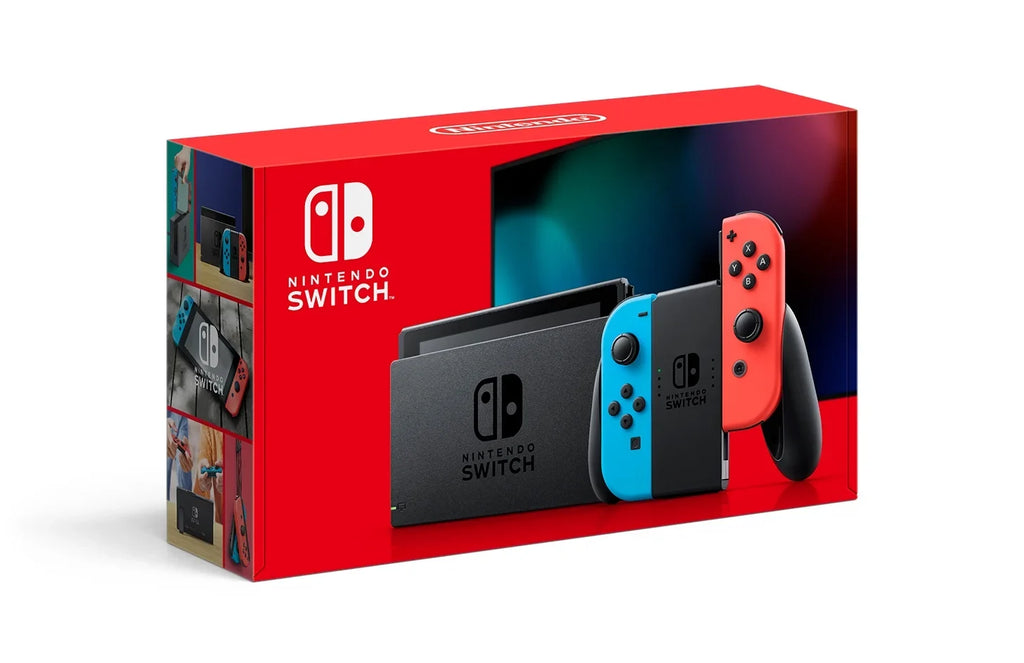 New Nintendo Switch Neon Red/Blue Joy-Con Improved Battery Life Console Bundle with Animal Crossing: New Horizons NS Game Disc - 2020 Best Game!
