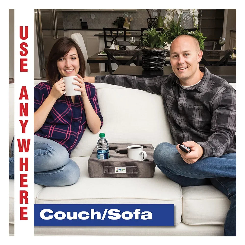 Cup Cozy Deluxe Pillow (Navy) As Seen on TV -The world's BEST cup holder! Keep your drinks close and prevent spills. Use it anywhere-Couch; floor; bed; man cave; car; RV; park; beach and more!