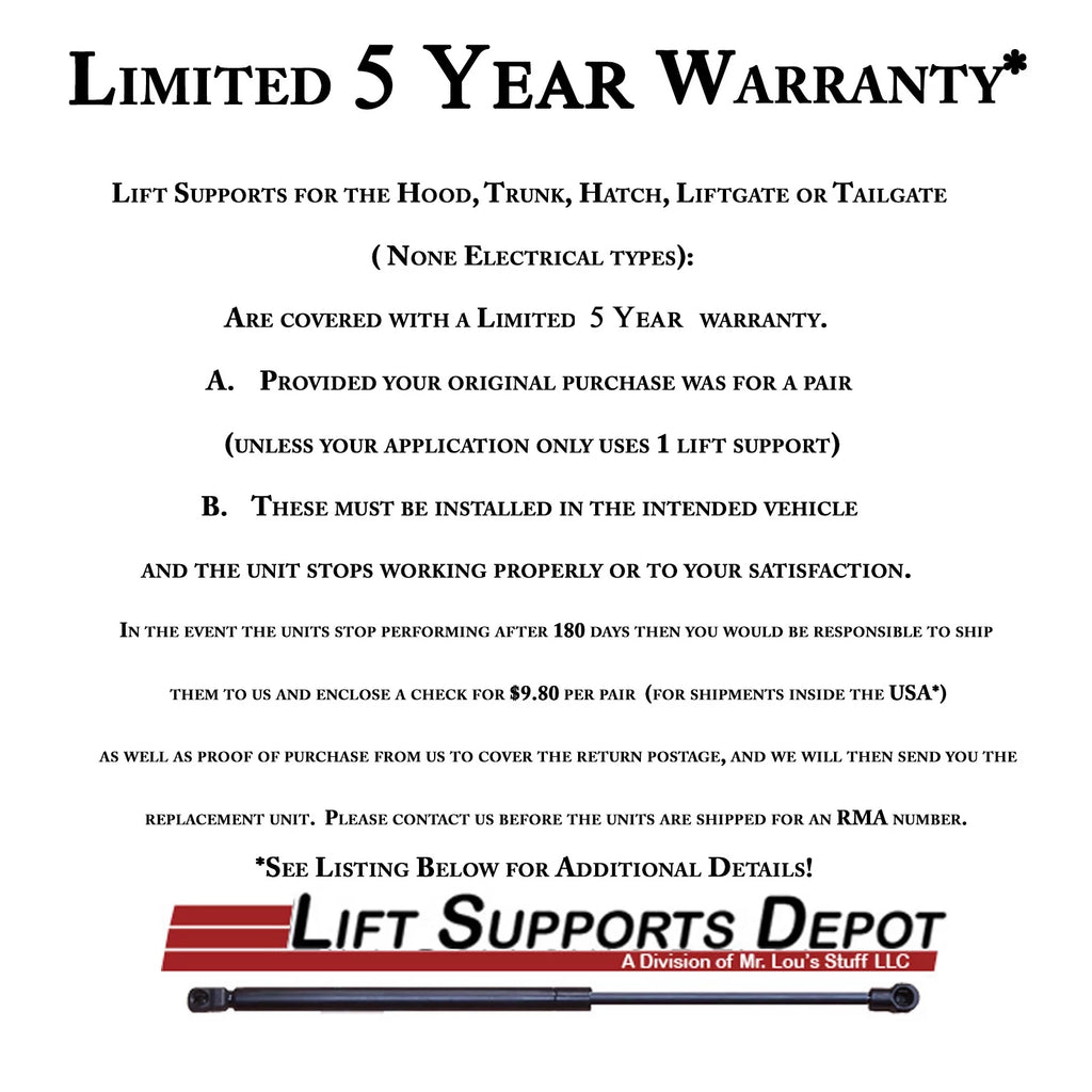 Qty 1 Made by Strong Arm 7176 Fits 300 300C 300S Sedan; Charger 2011-2021 Hood Lift Support with Steel