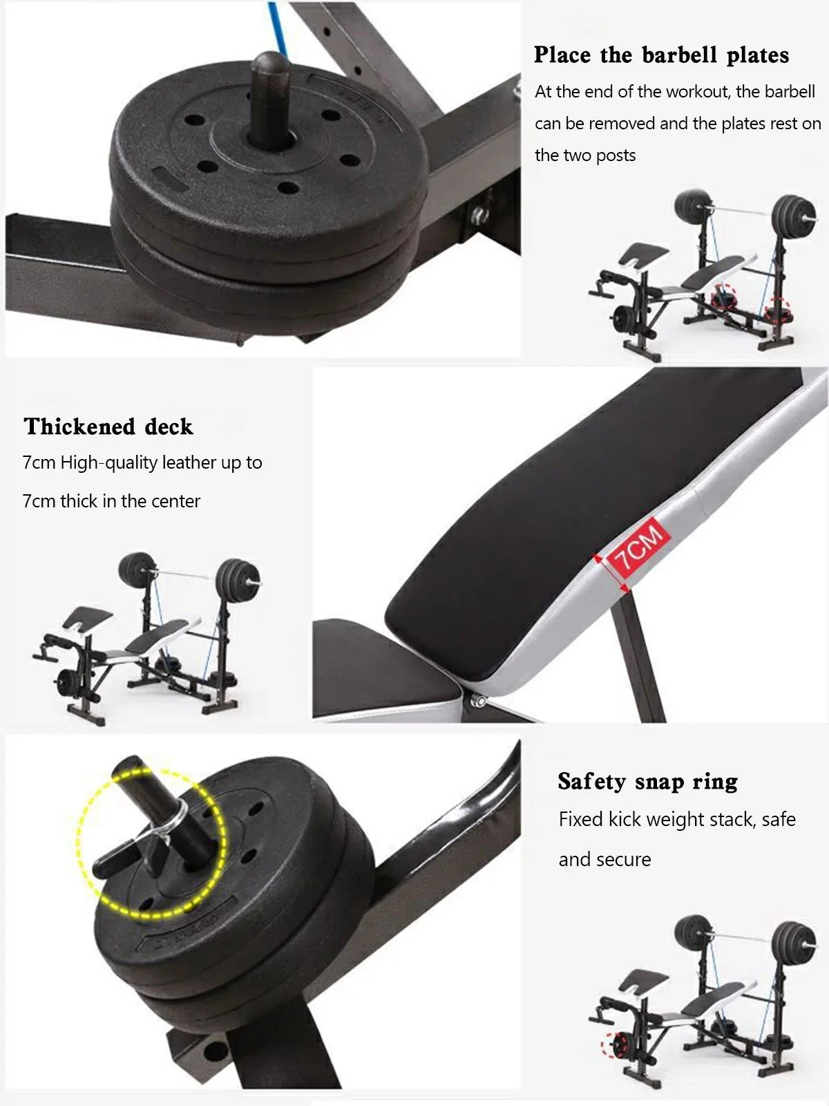 US Stock Body Champ Olympic Weight Bench; Workout Equipment for Home Workouts; Bench Press with Preacher Curl; Leg Developer and Crunch Handle for At Home Workouts