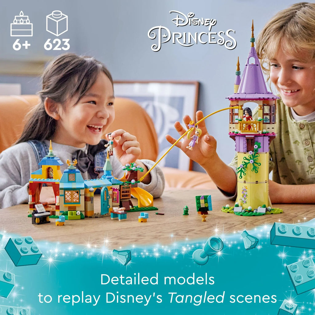 LEGO Disney Princess Rapunzel’s Tower & The Snuggly Duckling Tangled Building Toy with Flynn Rider and Mother Gothel Mini-Dolls; Disney Princess Toy; Fun Gift for Girls and Boys Ages 6 Plus; 43241