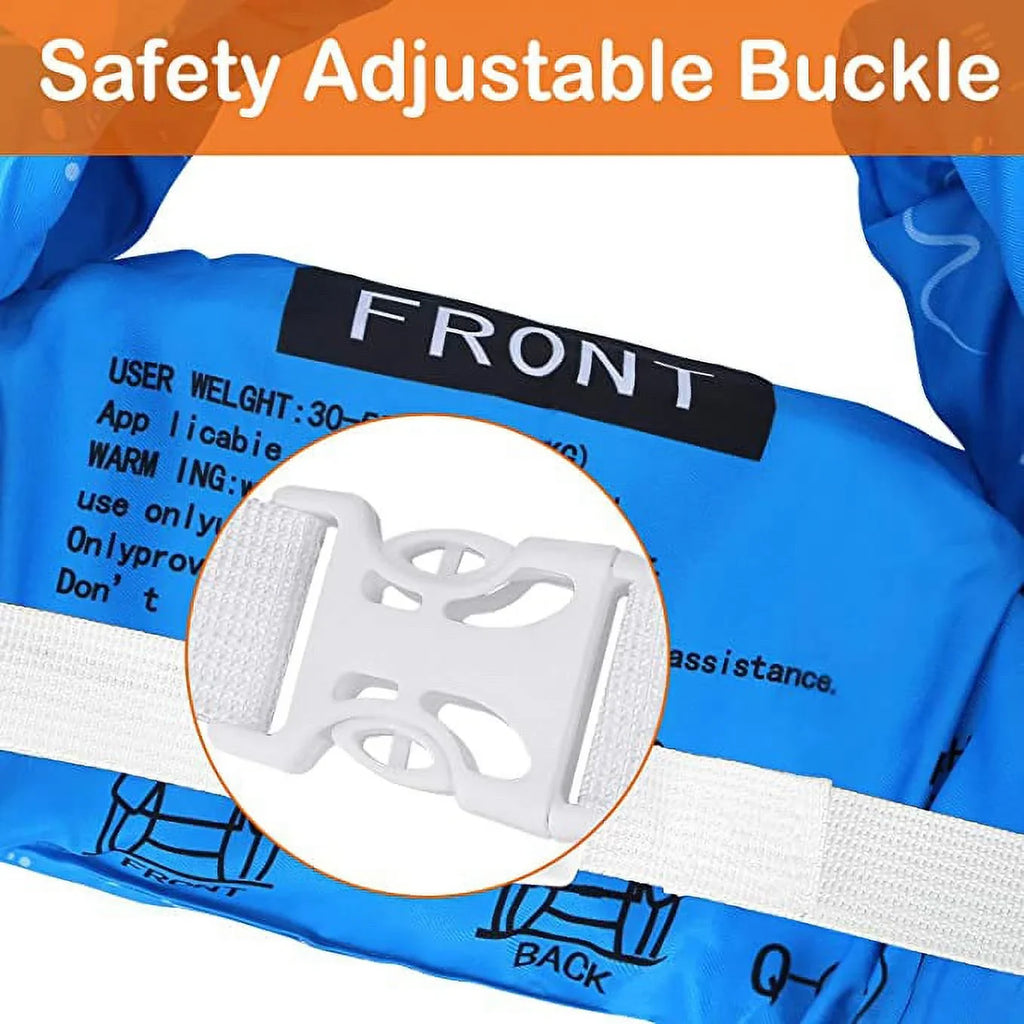 Kids Swim Life Jacket Vest for Toddler 22-66 lbs Swimming Pool; Adjustable Strap Swimming Jacket with Swimming Goggle for Girls & Boys 3-14yrs; Suitable for Learning Swim Training Equipment