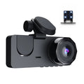 Shinysix 1080P DVR Dash Camera Front & Inside & Rear Camera Driving Recorder 2 millimeter Screen Dashcam Support Night-Vision Loop Recording Motion Detection One-Key Lock