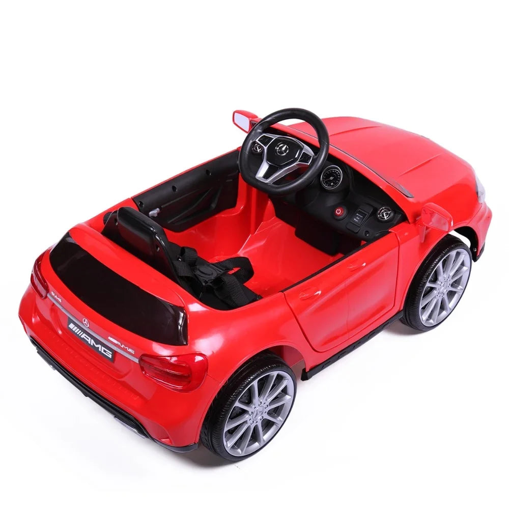 6V Licensed Mercedes Benz AMG Powered Vehicle; Kid Ride on Car with Parental Remote Control ;MP3 Player Headlights Opening Doors for Children 3-8; Red