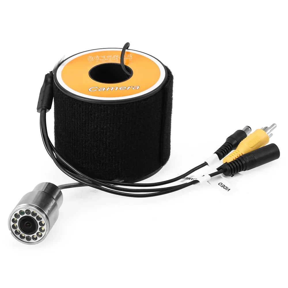 Tomshoo 1200TVL Underwater Fishing 12 LEDs Night Vision Fluidproof Fish Shape Boat Ice Fishing Accessories with 15m30m50m Cable