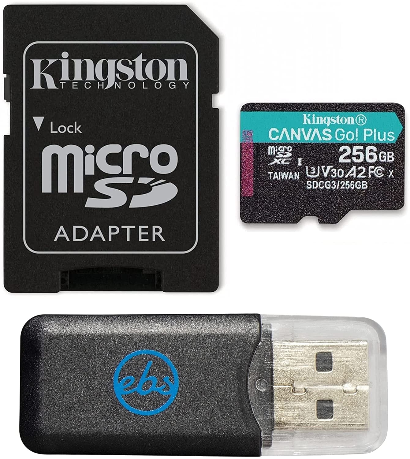Kingston 256GB roSDXC Canvas Go Plus Works with Rexing Dash Camera V1; V1-4K; V5; V1GW (SDCG3/256GB) Cl 10 U3 A2