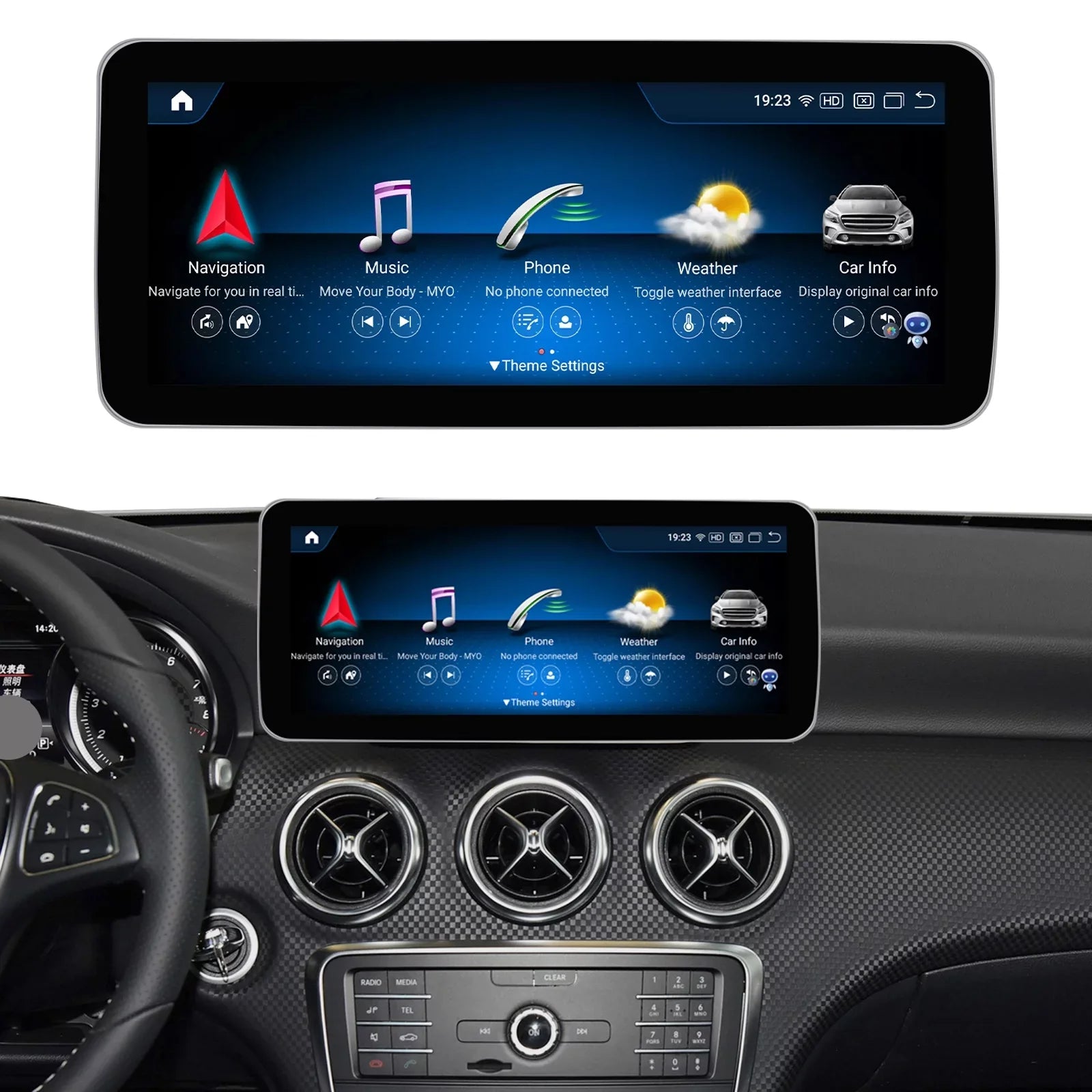 Road Top Android 13 Car Stereo 10.25" 8GB+256GB Car Touch Screen for Mercedes Benz GLA CLA A Class X156 C117 2016-2018 NTG 5.0; Support Wireless Apple Carplay Android Auto Navigation Camera