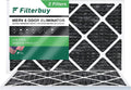 Filterbuy 10x24x1 MERV 8 Odor Eliminator Pleated HVAC AC Furnace Air Filters with Activated Carbon (2-Pack)