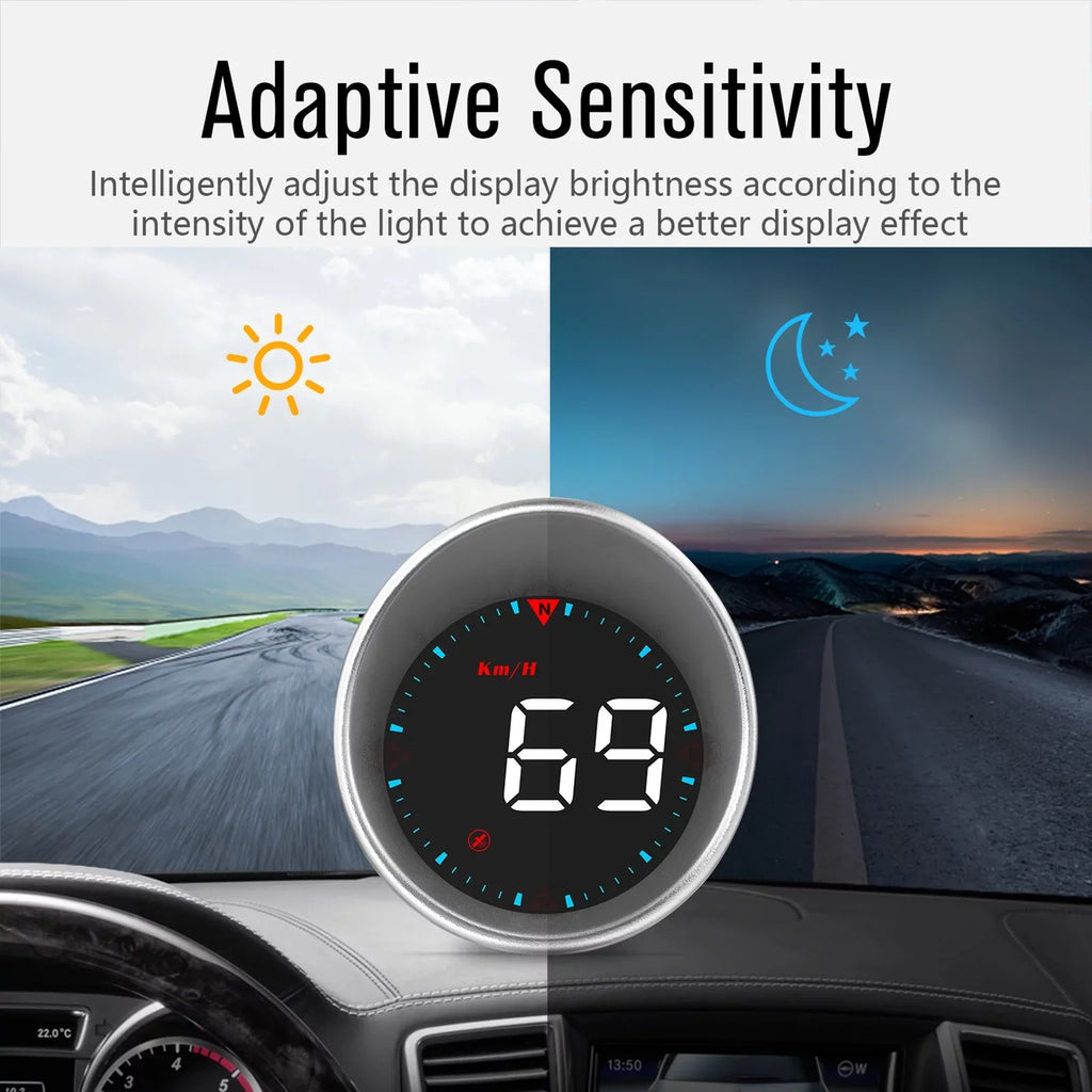 Htovila Car Car Head-up Display Digital Speedometer Display Driving Mileage; Compass Angle; Overspeed and Fatigue Driving