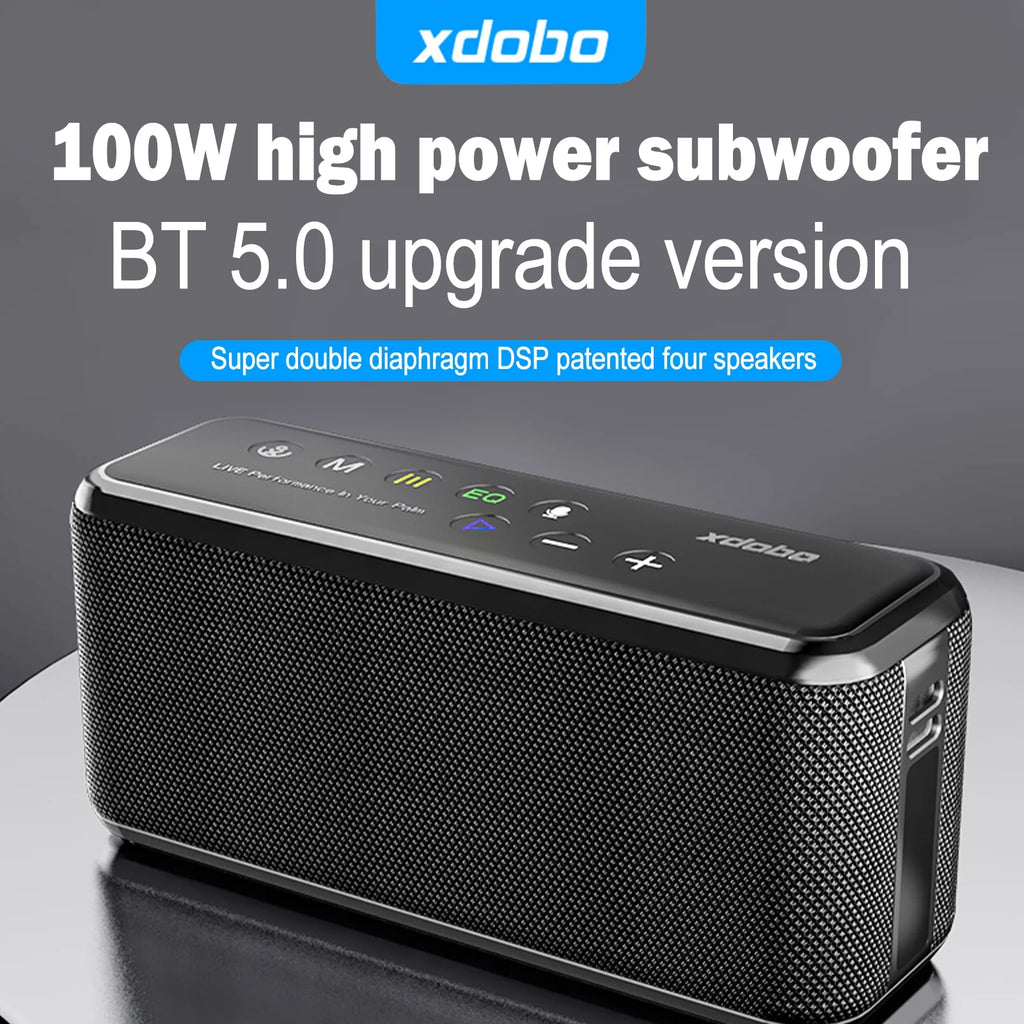 Anself XDOBO X8 MAX Portable Wireless Speaker with BT5.0 Technology and IPX5 Liquidproof Features; HiFi Sound; AUX USB Flash Drive TF Card Support; Long Playtime - Subwoofer Portable Speaker