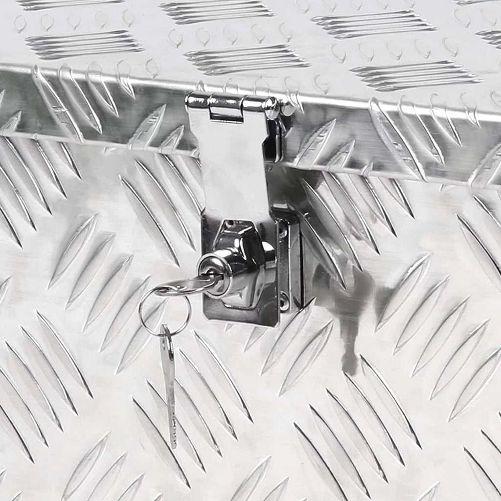 Heavy Duty 30'' Aluminum Tool Box Truck Tool Boxes for Bed of Truck Pickup Storage w/Lock Silver