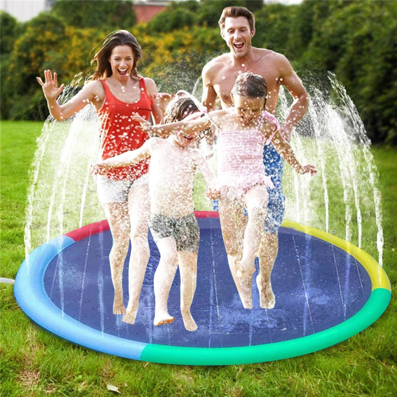 YHAIOGS 170CM Children's Outdoor Two Splashing Mat Lace Sprinkler Mat Pet Apply Mat