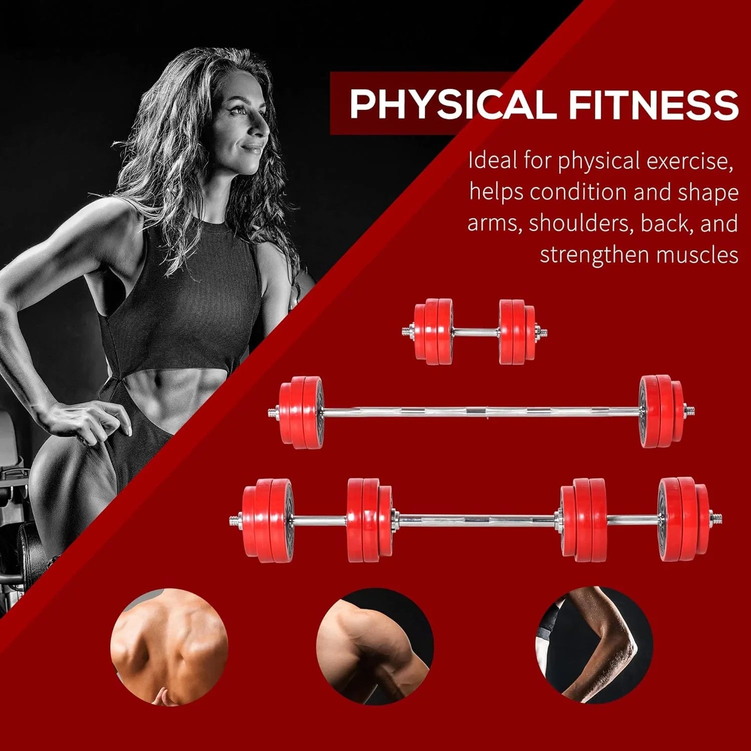 Soozier Adjustable Dumbbell Set; Convertible to Barbell Weight Set for Home Gym Women and Men Weight Lifting Training