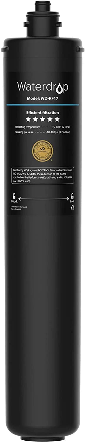 Liquiddrop WD-RF17 Filter; Replacement 17UA Under Sink Filtration System; 3 Years Ultra Long Lifetime