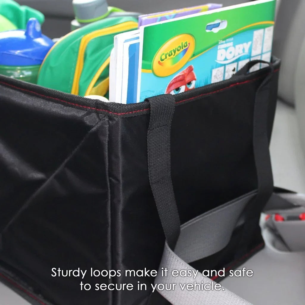 Lusso Gear Car Seat Organizer Front/Backseat with Black Stitching Great for Adults; Kids Featuring 8 Storage Compartments for Toys; Magazines; Tissues; Maps; Books; Documents; Games and More