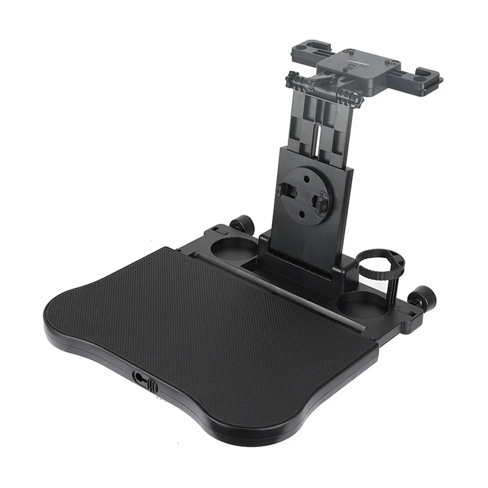 Nebublu Adjustable Car Seat Travel Table; Multifunctional Foldable Back Seat Food Tray with Phone Holder， Black