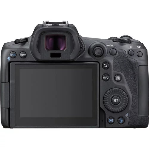 Canon EOS R5 Full Frame Mirrorless Camera with RF 24-105mm STM & 75-300mm III + 420-800mm HD Lenses; Accessories: 2X 64GB Memory Cards; LED Video Light; Microphone; Extra Battery; Case & More