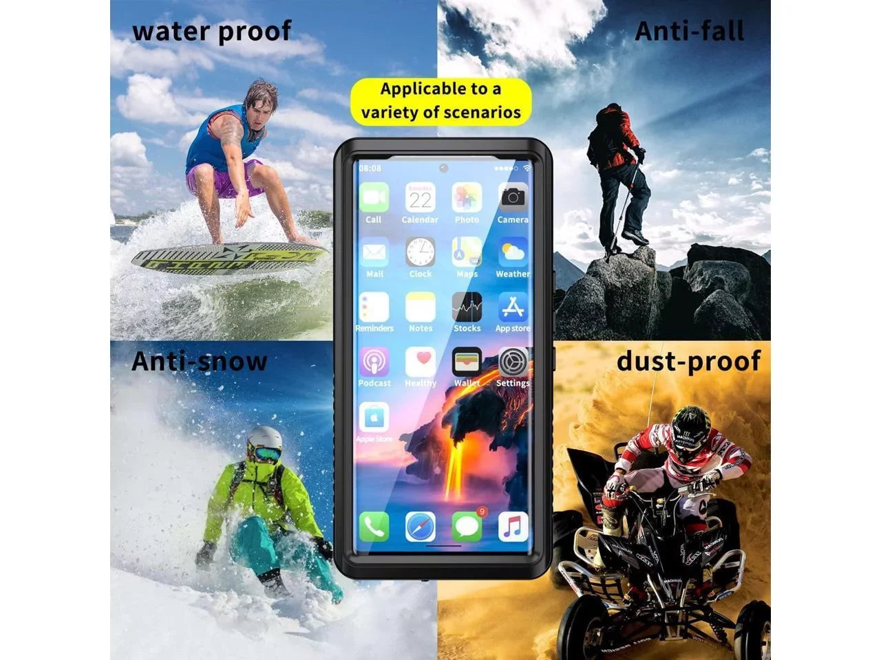 Google Pixel 6 Pro Case; Fluidproof Shockproof Clear Protective Case with Built-in Screen Protector; Full Body Case Slim Cover for Pixel 6 Pro 6.71 footes