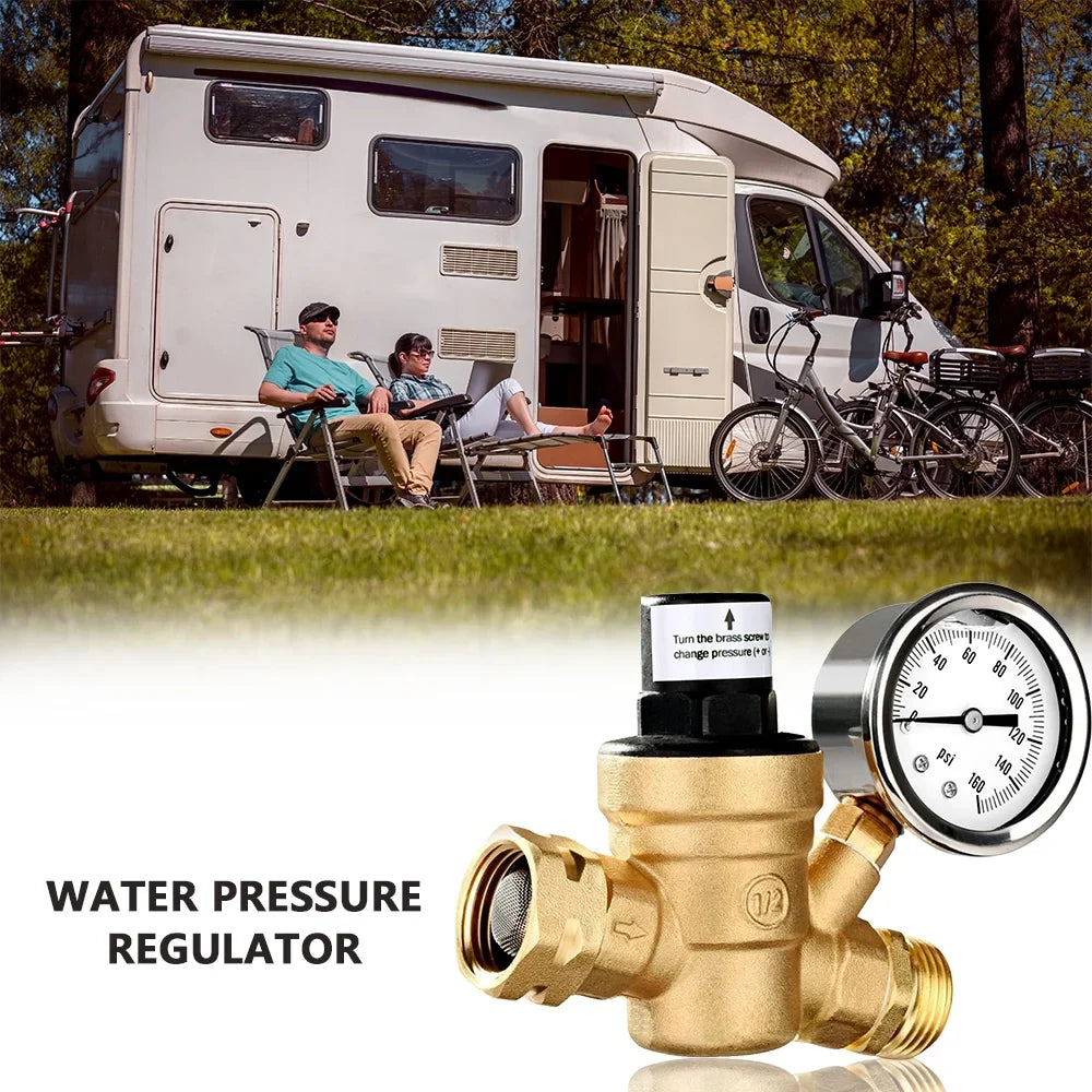 GoolRC Valve;0-160psi And Inlet Reducer With 0-160psi Valve -free Brass Pressure Valve -free Brass Adjustable Screened Filter Rv Pressure With 0-160psi And Pressure Reducer With