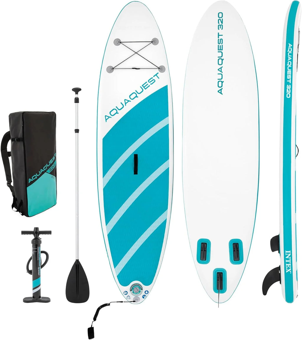 Open Box INTEX AquaQuest 320 Inflatable Paddle Board Series - TEAL