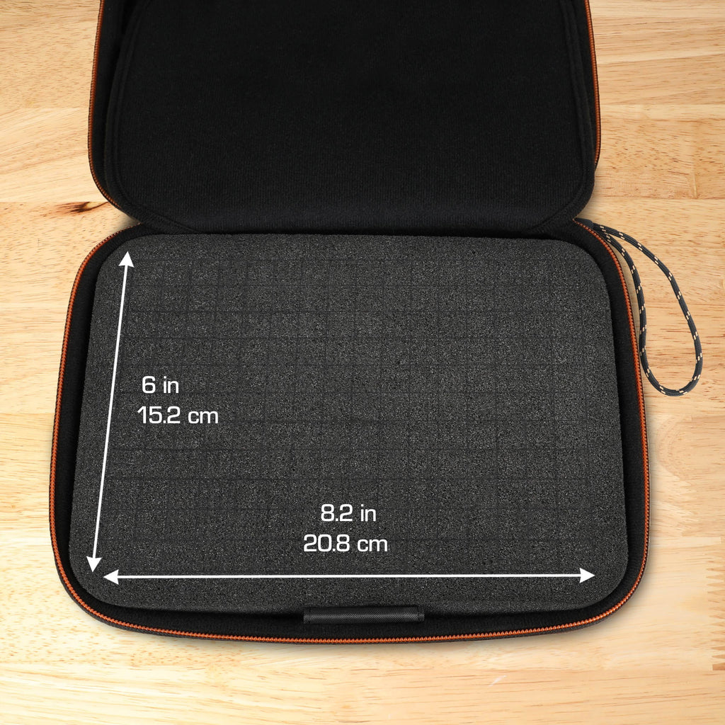 USA GEAR External Hard Drive Case; EVA Foam Hard Shell; Customizable Foam Interior - Black