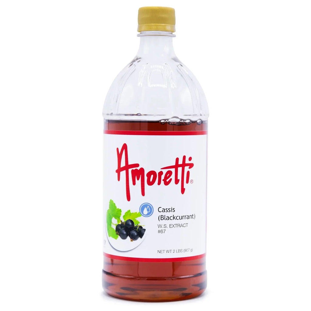 Amoretti - Cassis (Blackcurrant) Extract Soluble 2 oz - Highly Concentrated & Perfect For Pastry; Savory; Brewing; and more; Preservative Free; Vegan; Kosher Pareve; Keto Friendly