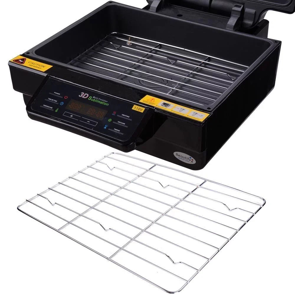 INTBUYING 3D Vacuum Sublimation Heat Press Device Mug Paper Inks Tape Rubber Clamps Transfer KIT