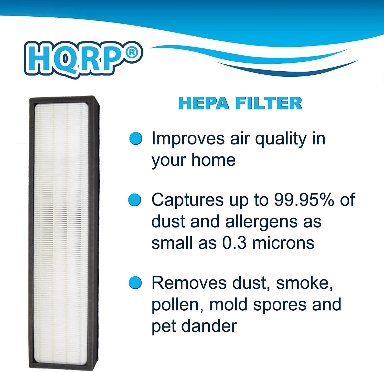 HQRP Filter Kit for Lowe's 560976 LOWESRAPF-E-4 FLT5000; Idylis 3-Speed 193-sq ft / IAP-GG-125 Air Purifier ENERGY STAR; 2pcs Cartridge Filters & 4pcs Carbon Pre-Filters (Reserve)