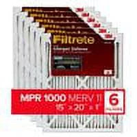 Filtrete 15x20x1; AC Furnace Air Filter; MPR 1000; Micro Allergen Defense; 6-Pack (exact dimensions 14.81 x 19.81 x 0.81)