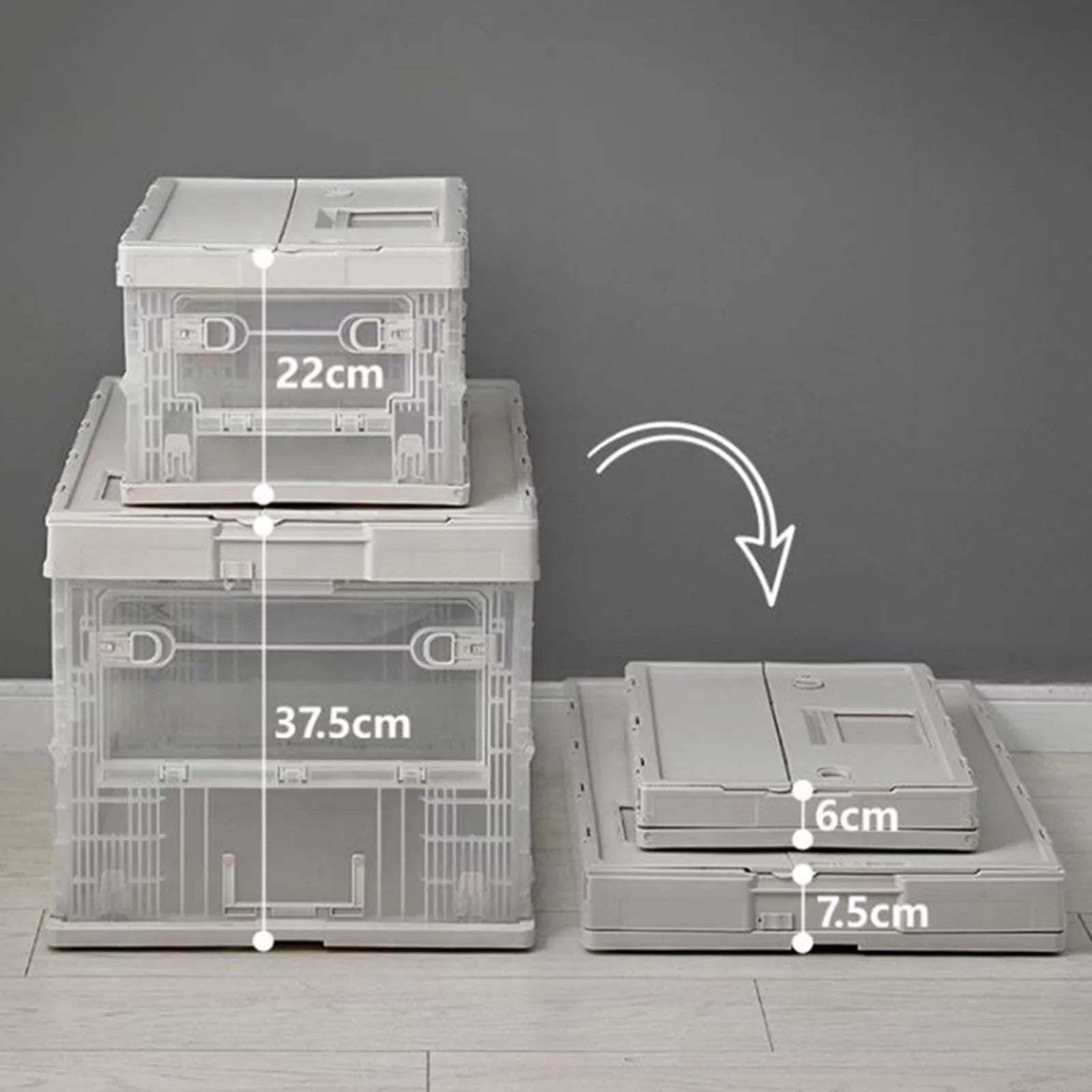 Storage Box Versatile Storage Bins Collapsible Crate Trunk Organizers Multifunctional Storage Containers Gray Green; 41x29.5x22cm
