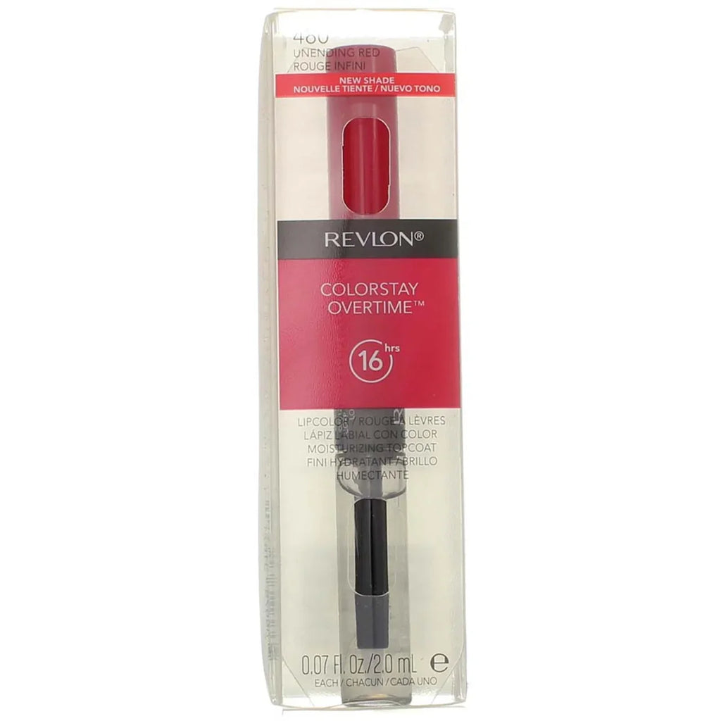 Revlon ColorStay Overtime Lipcolor; Unending Red .07 oz (Pack of 2)