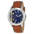 Fossil Men's Grant ME1161 Silver Leather Automatic Dress Watch