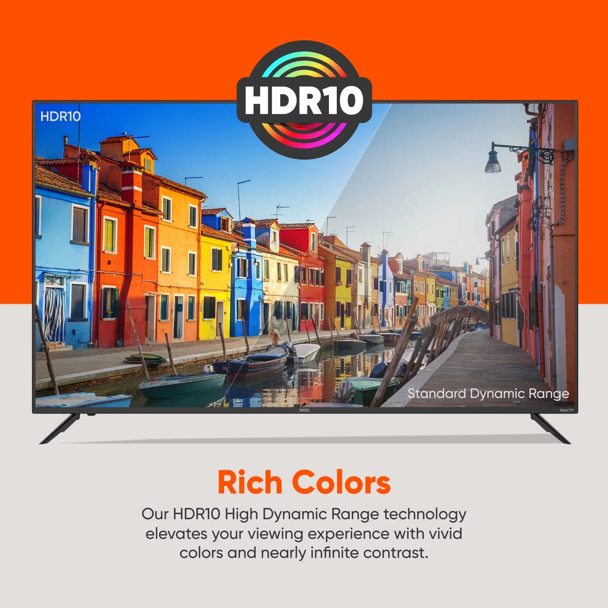 onn. 70” Class 4K UHD (2160P) LED Roku Smart TV HDR (100068378)